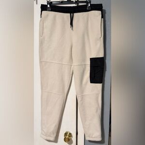 Boys Cream and Black Fleece Pants